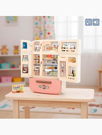 Frigorífico miniatura con alimentos luz y sonido my mini world