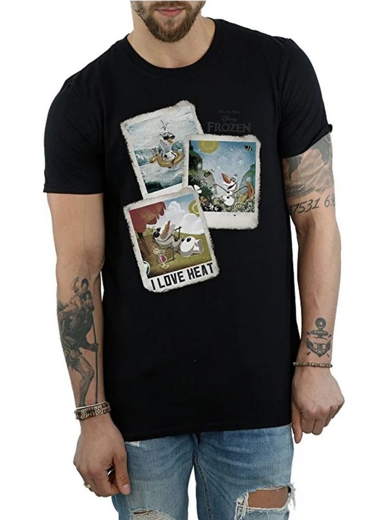 Frozen - Camiseta de Olaf Polaroid de Algodón para Hombre Negro - Kiabi