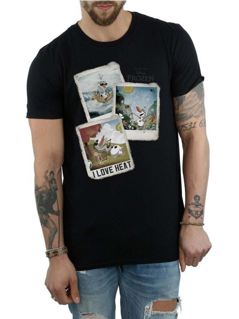 Frozen - Camiseta de Olaf Polaroid de Algodón para Hombre Negro - Kiabi