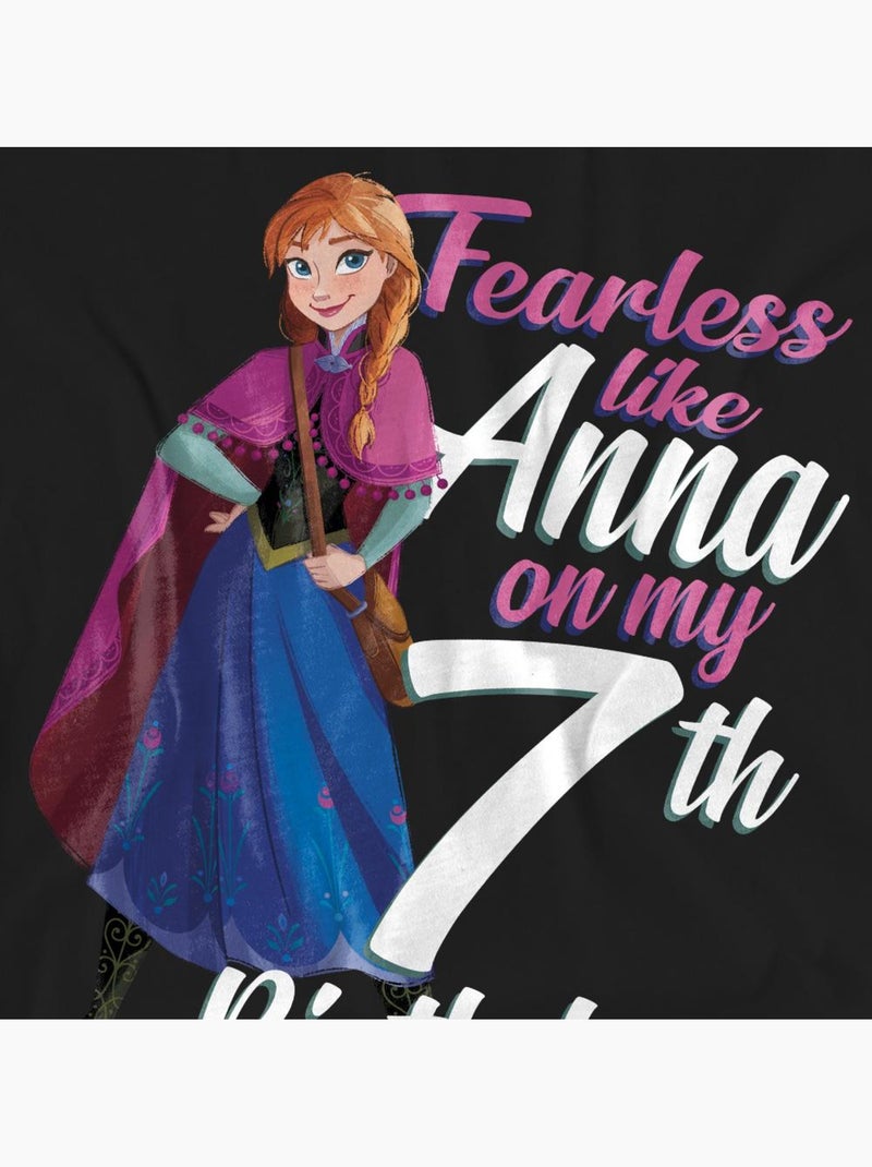 Frozen - Camiseta Fearless Like Anna 7 Cumpleaños para Adultos Unisex Negro - Kiabi