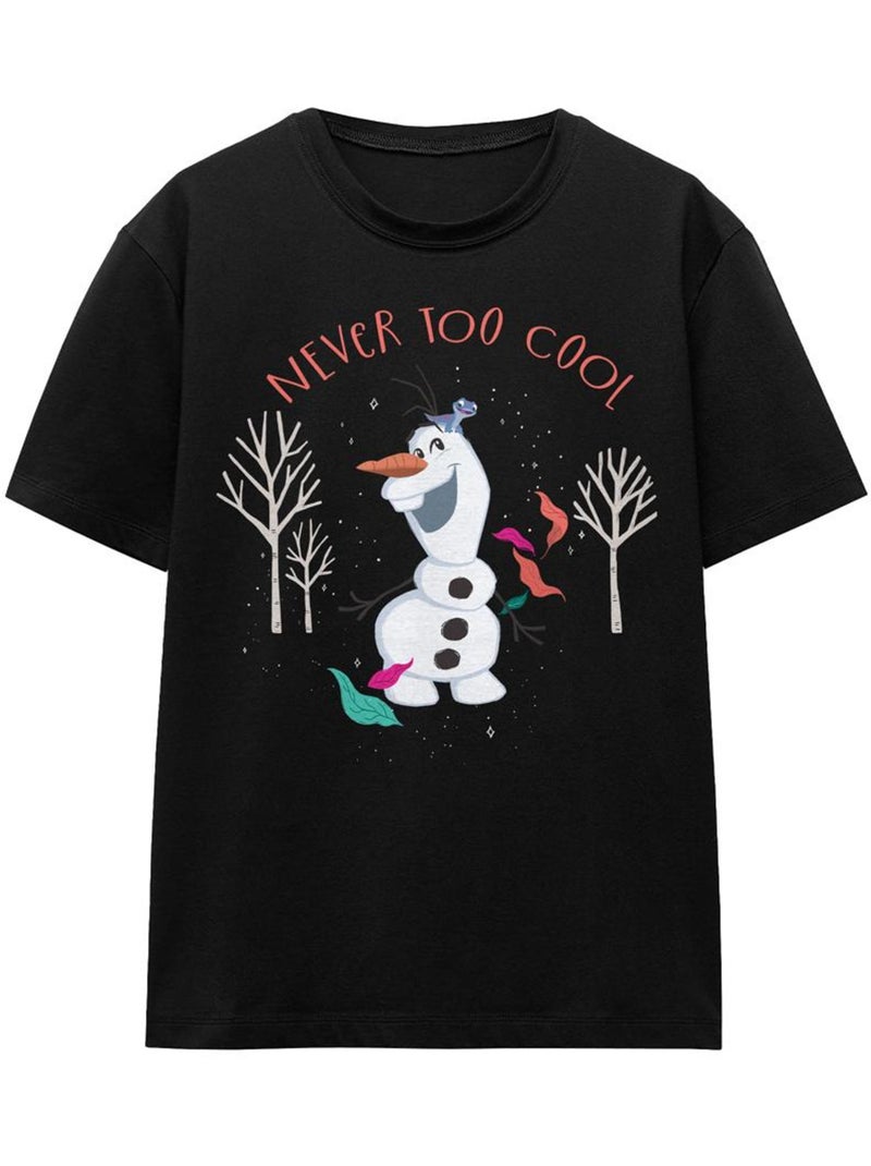 Frozen - Camiseta Never Too Cool de Olaf para Adultos Unisex Negro - Kiabi