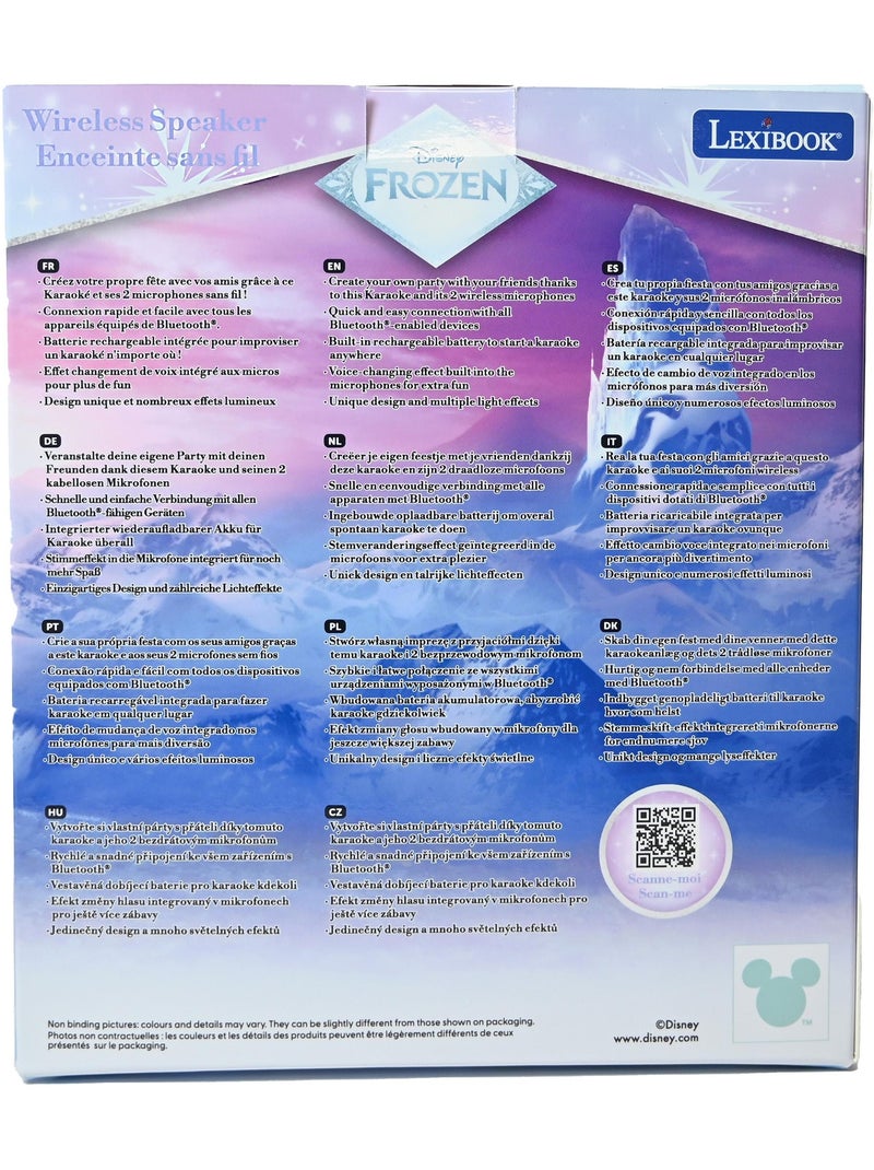 Frozen bluetooth karaoke con 2 micrófonos inalámbricos Azul - Kiabi