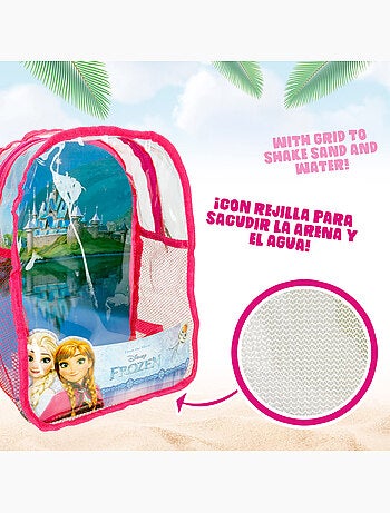 Frozen set cubo de playa c/accesorios y mochila transporte