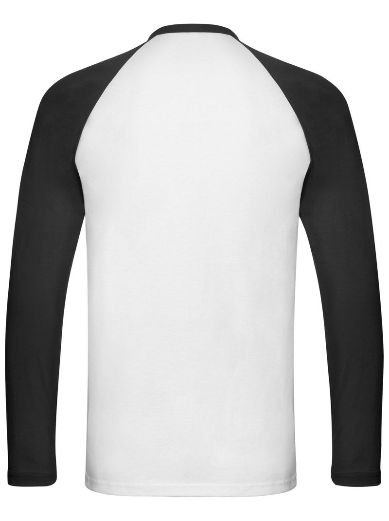 Fruit of the Loom - Camiseta Baseball de Manga Larga para Hombre Blanco Negro - Kiabi