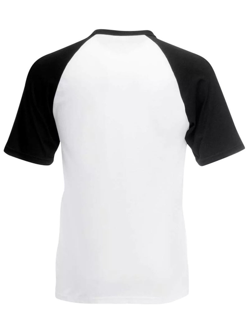 Fruit of the Loom - Camiseta de Manga Corta Béisbol para Hombre Blanco Negro - Kiabi