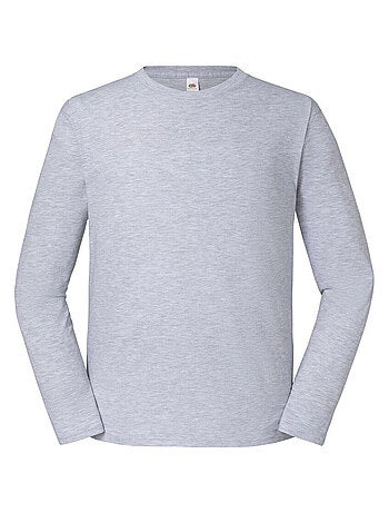 Fruit of the Loom - Camiseta Iconic 195 Premium de Jaspeado de Manga Larga para Hombre