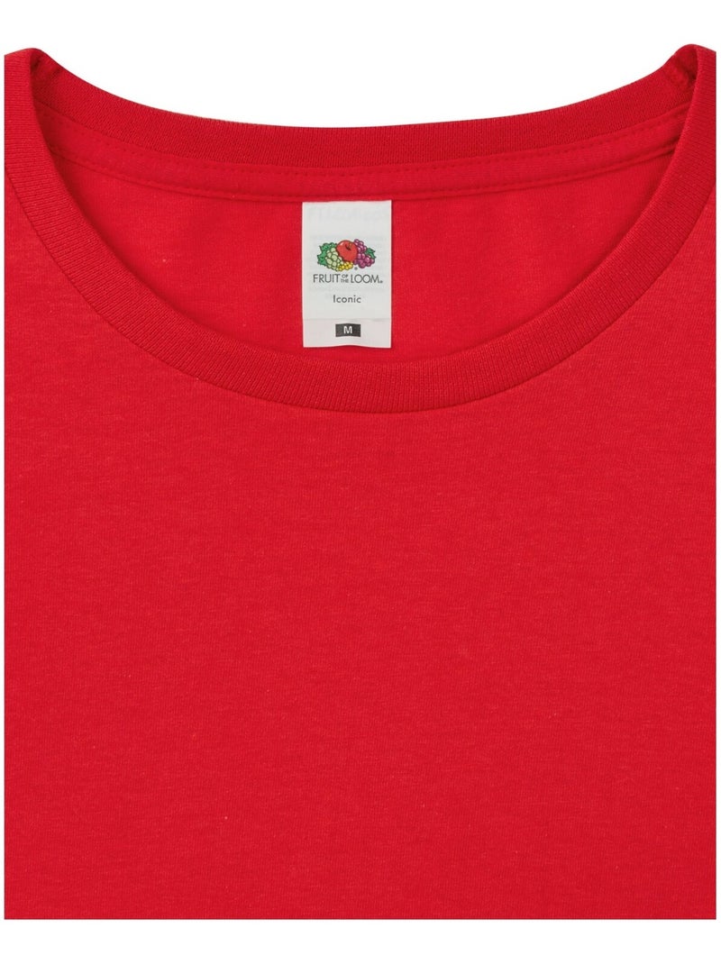 Fruit of the Loom - Camiseta Iconic de Manga Larga para Adultos Unisex Rojo - Kiabi