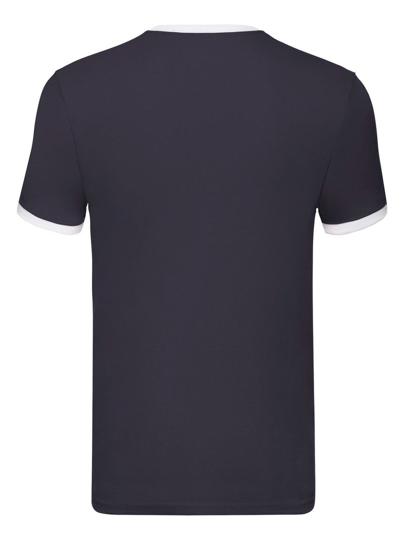 Fruit of the Loom - Camiseta Ringer 160 para Hombre Azul Azul marino Blanco - Kiabi