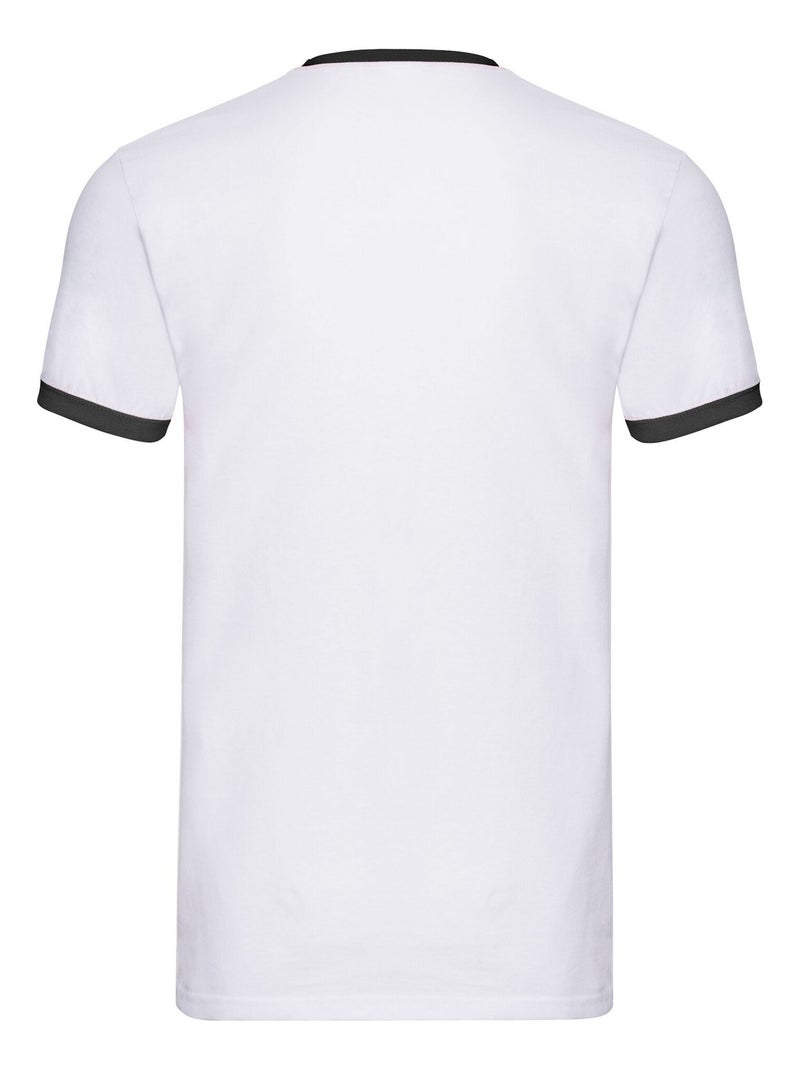 Fruit of the Loom - Camiseta Ringer 160 para Hombre Blanco Negro - Kiabi