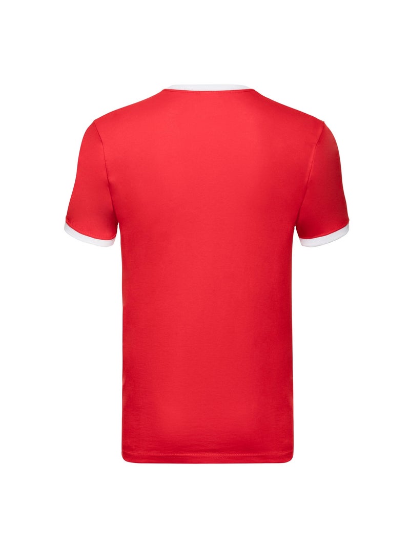 Fruit of the Loom - Camiseta Ringer 160 para Hombre Blanco Rojo Blanco - Kiabi