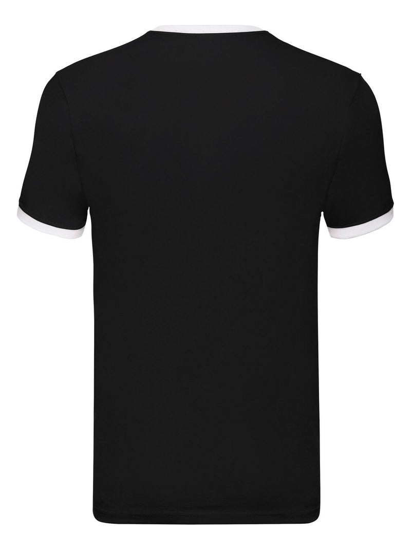 Fruit of the Loom - Camiseta Ringer 160 para Hombre Negro Blanco - Kiabi