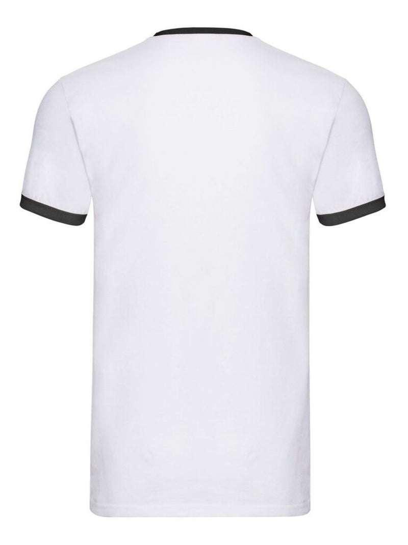 Fruit of the Loom - Camiseta Ringer para Hombre Blanco Negro - Kiabi