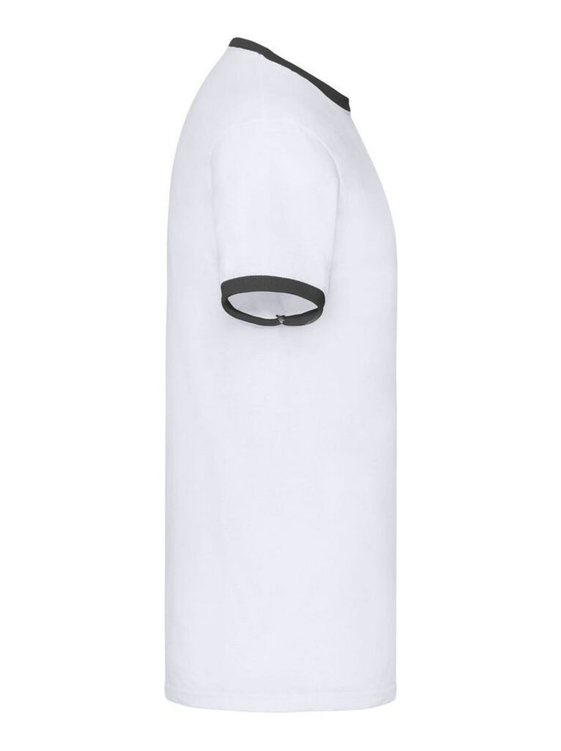 Fruit of the Loom - Camiseta Ringer para Hombre Blanco Negro - Kiabi