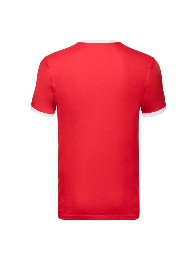 Fruit of the Loom - Camiseta Ringer para Hombre Blanco Rojo Blanco - Kiabi