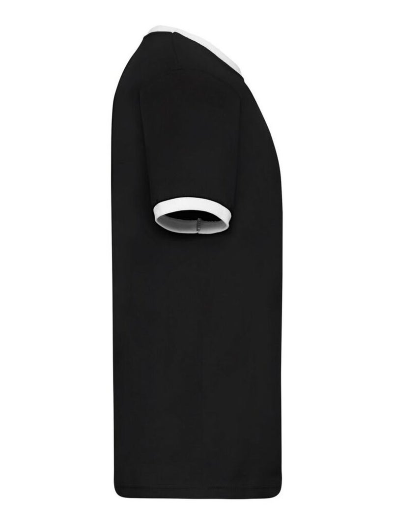 Fruit of the Loom - Camiseta Ringer para Hombre Negro Blanco - Kiabi