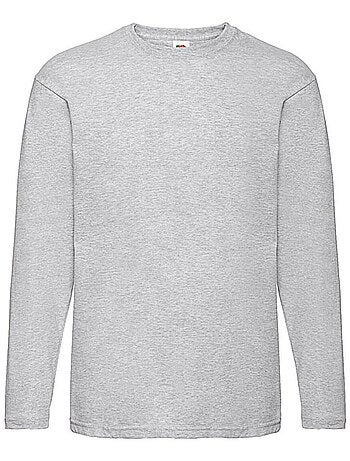 Fruit of the Loom - Camiseta Valueweight de Jaspeado de Manga Larga para Hombre