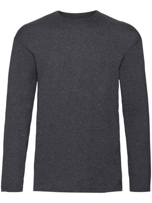 Fruit of the Loom - Camiseta Valueweight de Jaspeado de Manga Larga para Hombre - Kiabi