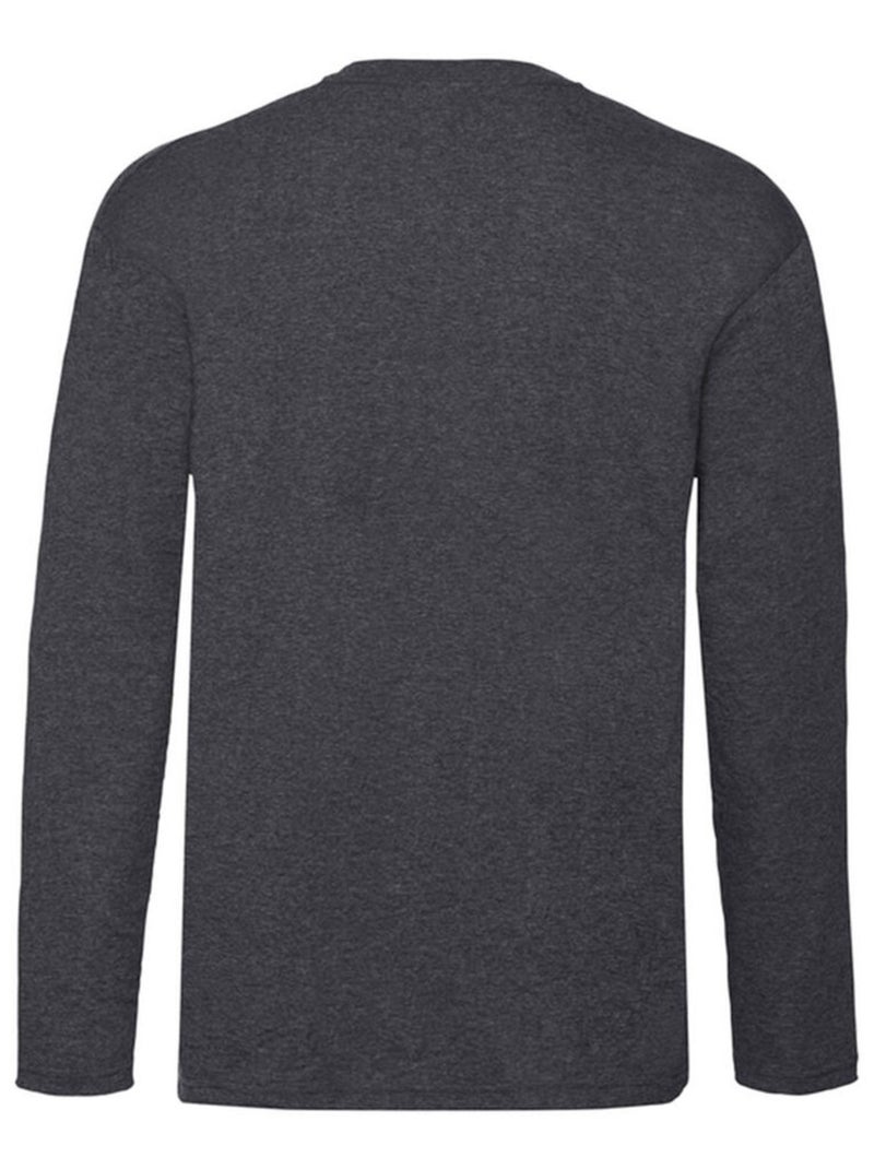 Fruit of the Loom - Camiseta Valueweight de Jaspeado de Manga Larga para Hombre Gris oscuro - Kiabi