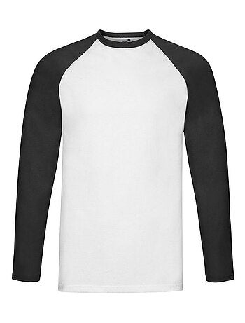 Fruit of the Loom - Camiseta Valueweight de Manga Larga Béisbol para Hombre