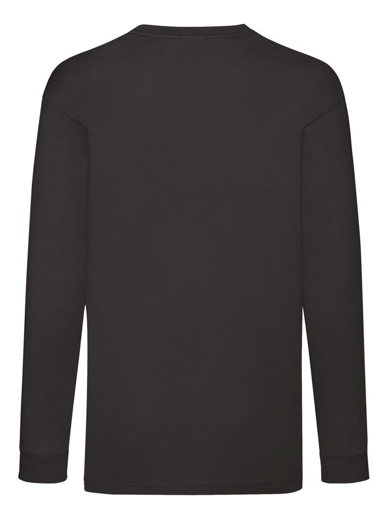 Fruit of the Loom - Camiseta Valueweight de Manga Larga para Niños/Niñas Negro - Kiabi