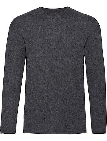 Fruit of the Loom - Camiseta Valueweight de Polialgodón de Manga Larga para Adultos Unisex