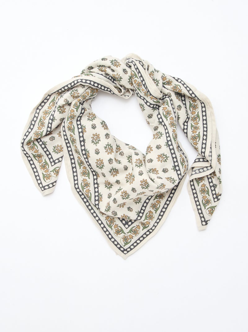 Fular amplio estampado Gris - Kiabi