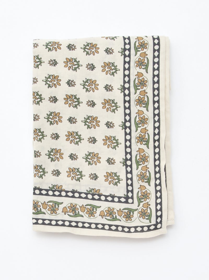 Fular amplio estampado Gris - Kiabi