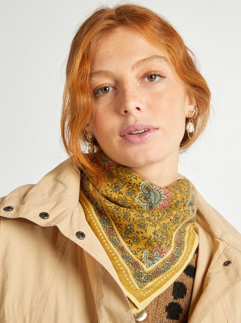 Fular amplio estampado MARRON - Kiabi