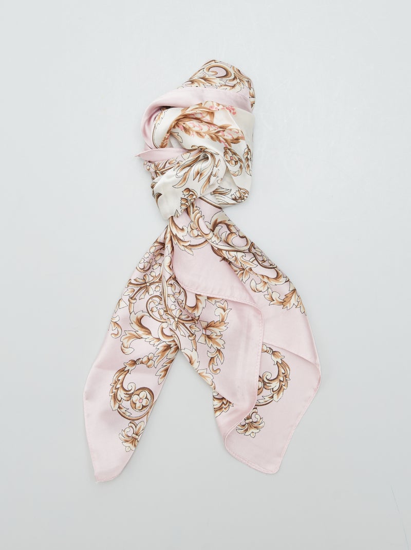Fular cuadrado satinado ROSA - Kiabi