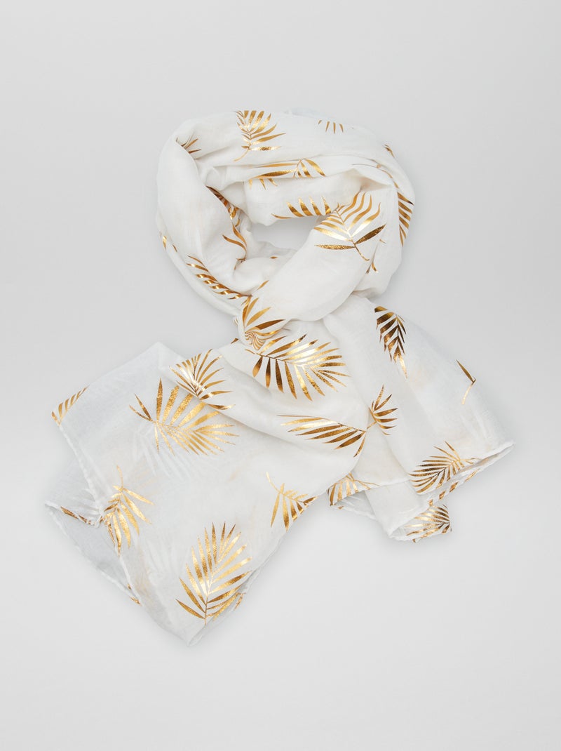 Fular estampado dorado BLANCO - Kiabi