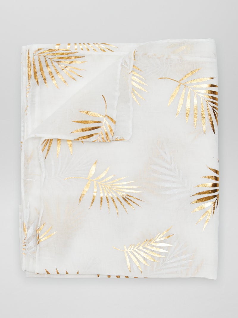 Fular estampado dorado BLANCO - Kiabi