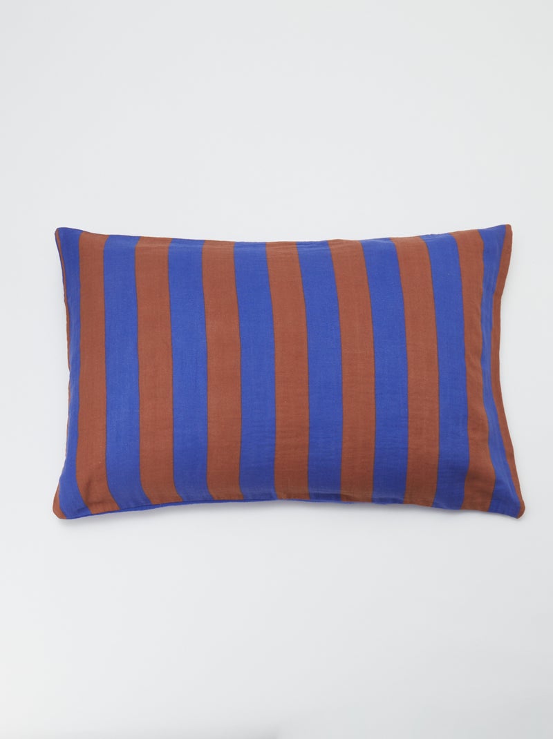 Funda de almohada (50 x 70 cm) de rayas - Kiabi Home AZUL - Kiabi