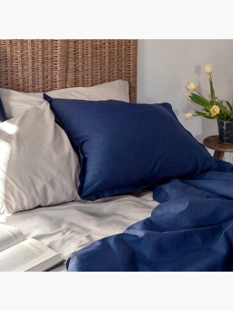 Funda de almohada Basic "Happyfriday" Azul marino - Kiabi