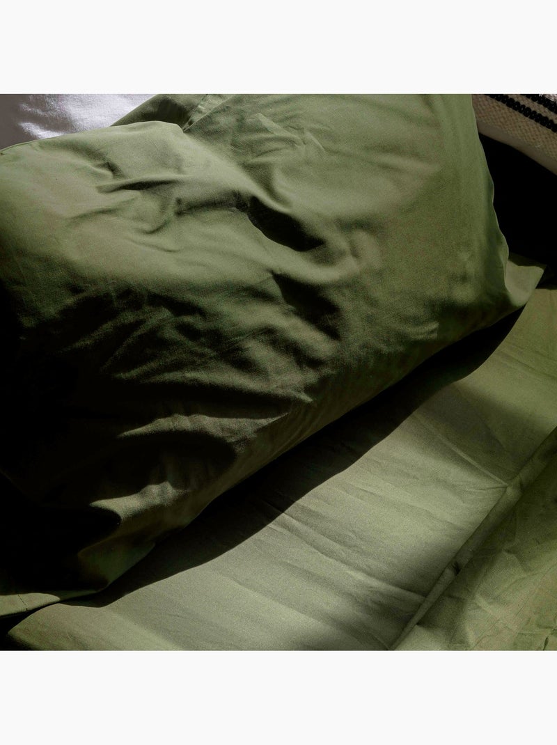 Funda de almohada Basic "Happyfriday" Verde oliva - Kiabi