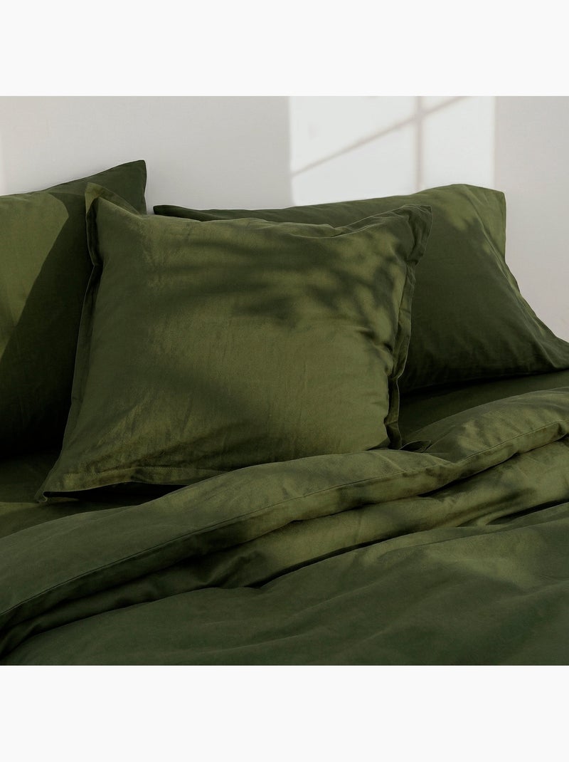 Funda de almohada Basic "Happyfriday" Verde oliva - Kiabi