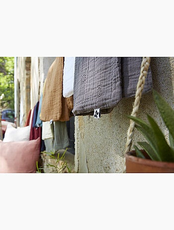 Funda de almohada bordada – gasa de algodón – gaïa boho