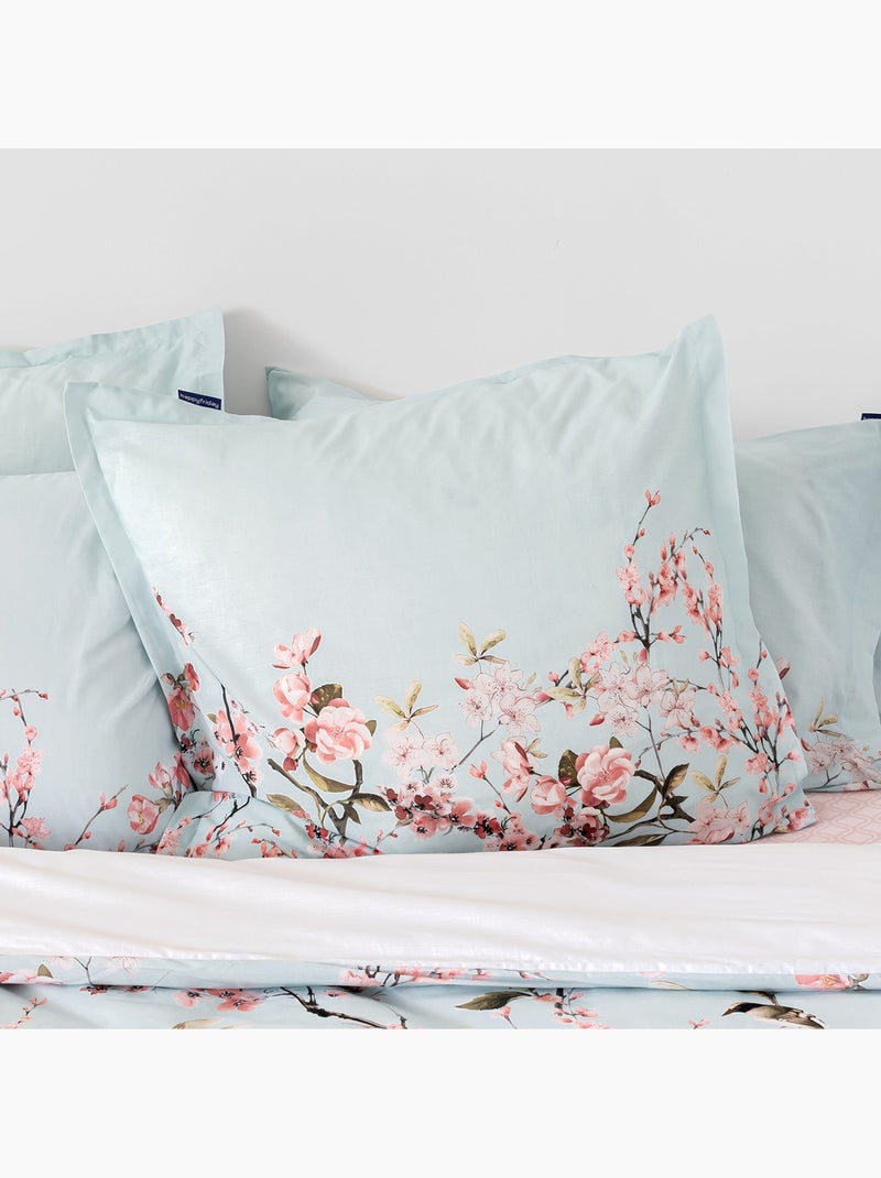 Funda de almohada Chinoiserie "Happyfriday" Azul Rosa - Kiabi