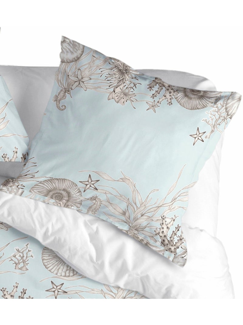 Funda de almohada Coral reef "Happyfriday" Azul gris - Kiabi