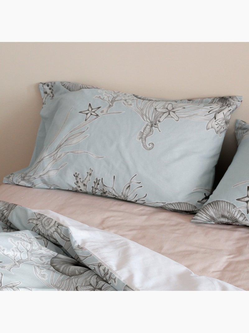 Funda de almohada Coral reef "Happyfriday" Azul gris - Kiabi