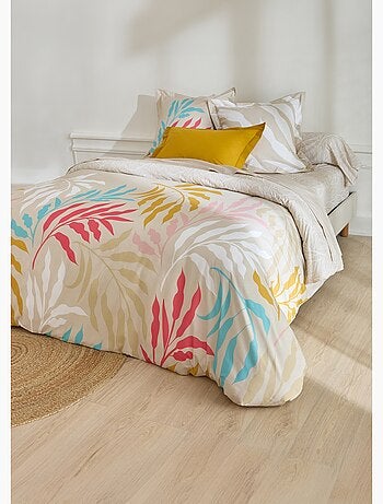 Funda de almohada de algodón con estampado vegetal - Afibel