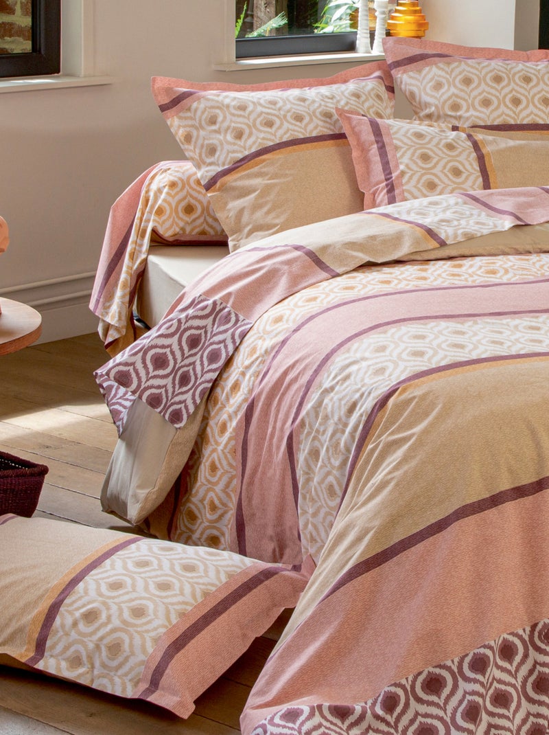 Funda de almohada de algodón con motivos étnicos Rosa - Kiabi