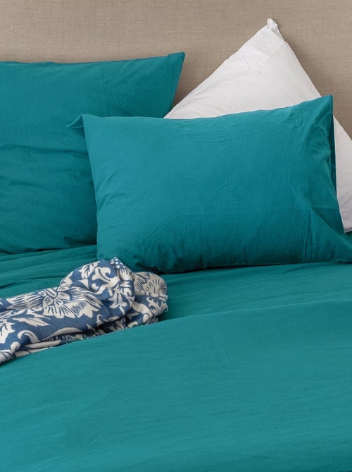 Funda de almohada de algodón lavado - Kiabi