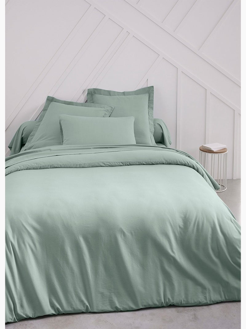 Funda de almohada de algodón liso - Afibel Azul celadón - Kiabi