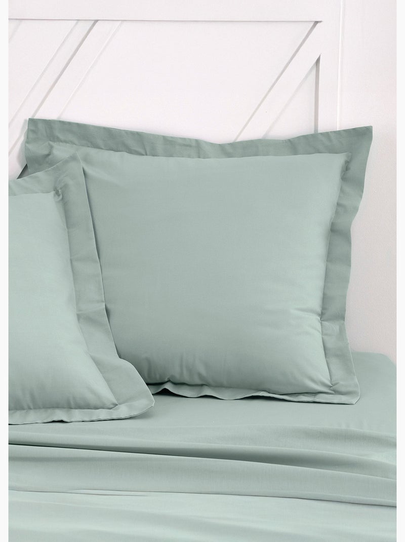 Funda de almohada de algodón liso - Afibel Azul celadón - Kiabi