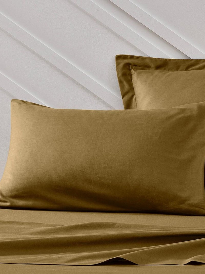 Funda de almohada de algodón liso - Afibel Bronce - Kiabi