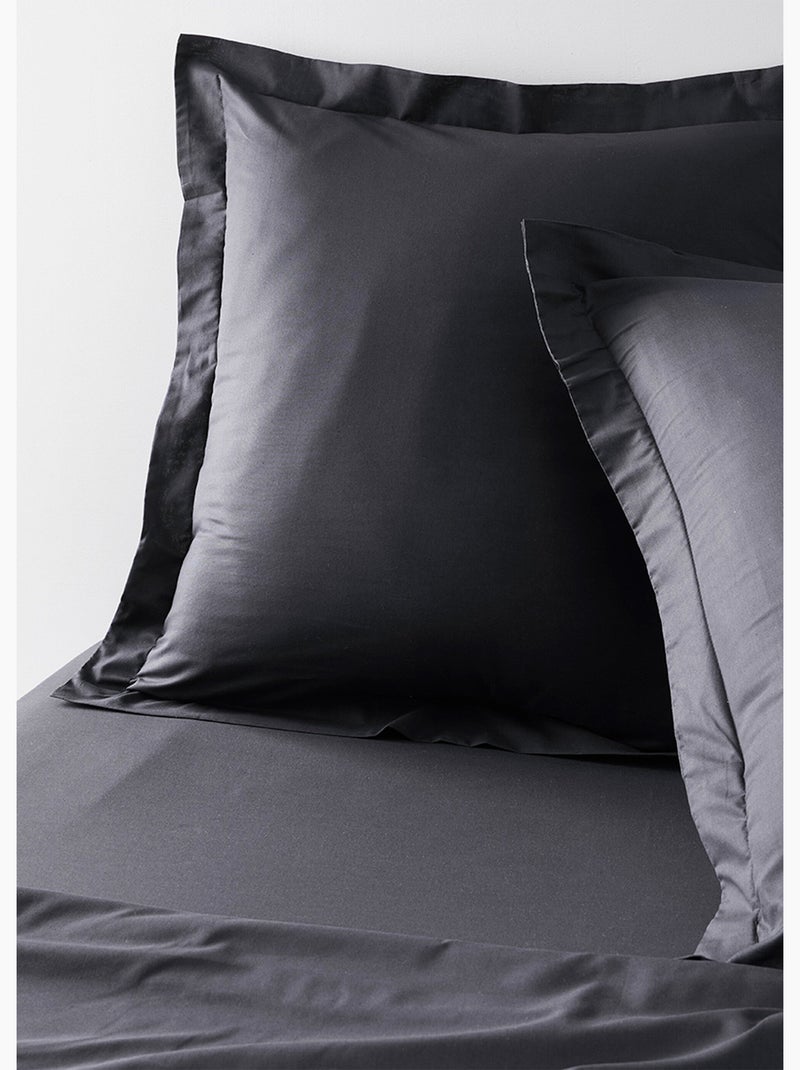 Funda de almohada de algodón liso - Afibel Gris antracita - Kiabi