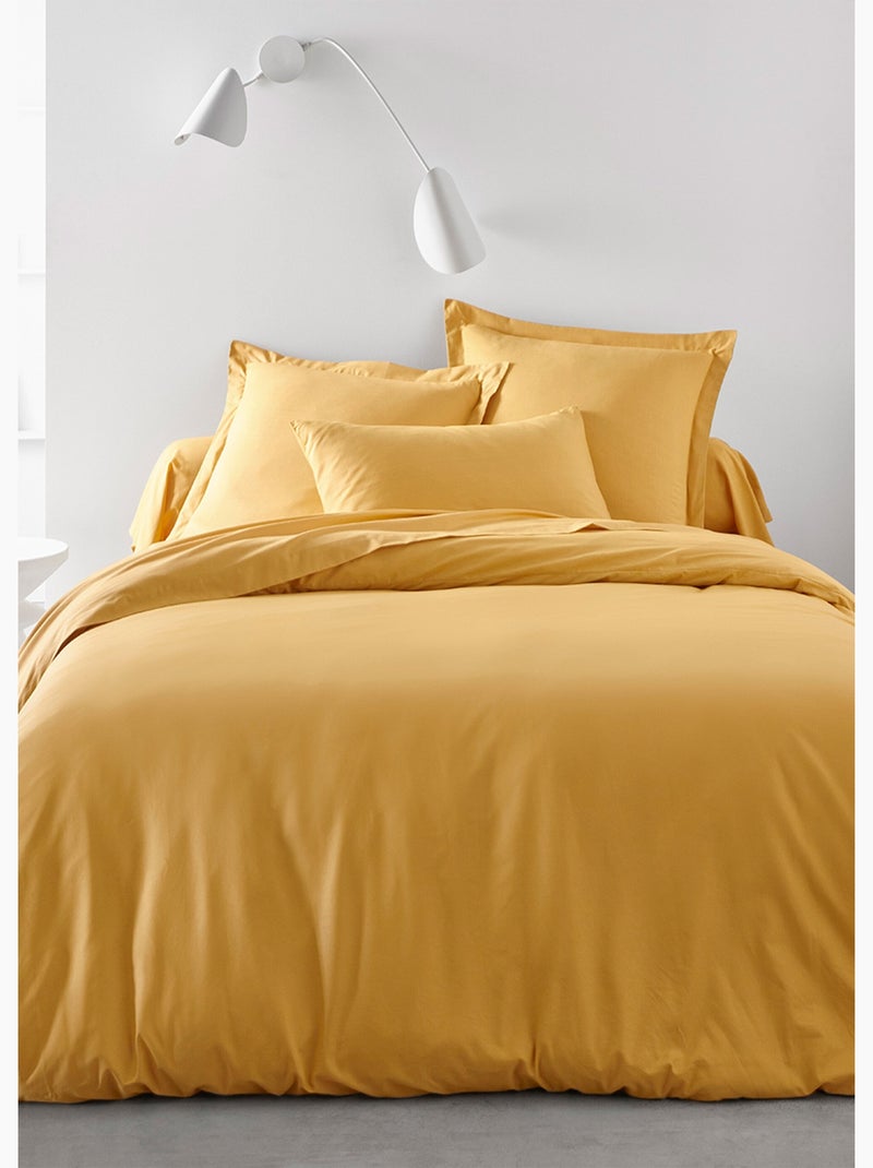 Funda de almohada de algodón liso - Afibel Gris Blanco Ocre - Kiabi