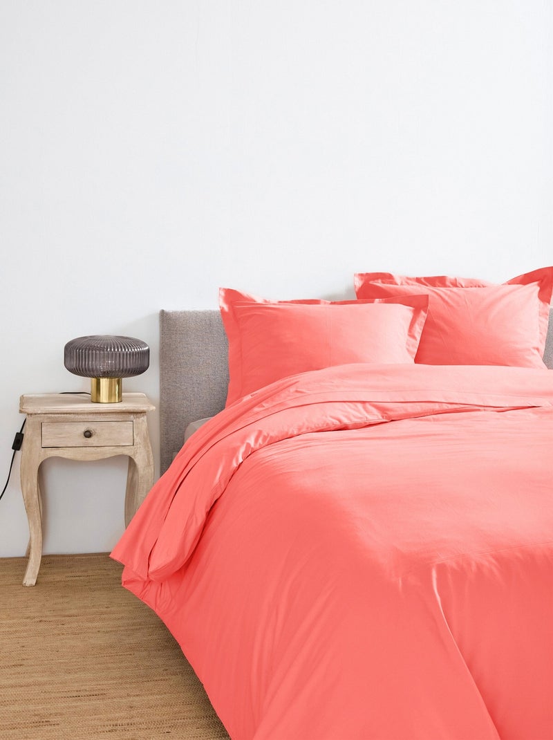 Funda de almohada de algodón liso - Afibel Naranja coral - Kiabi