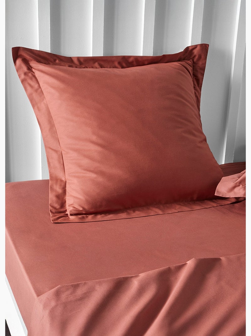Funda de almohada de algodón liso - Afibel Terracota - Kiabi