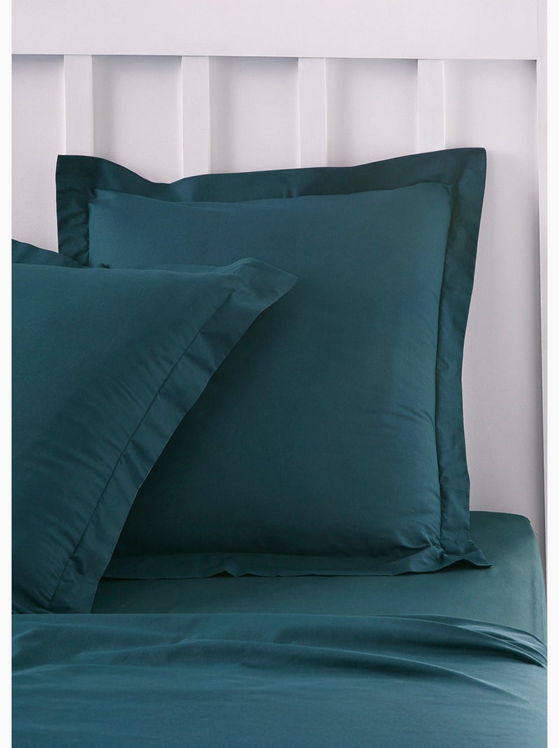 Funda de almohada de algodón liso - Afibel Verde oscuro - Kiabi